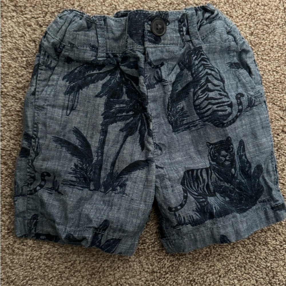 The Children’s Places Shorts Baby‎ toddler boy Tiger print blue 18-24 months